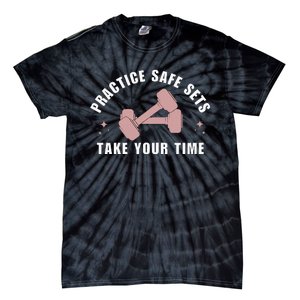 Practice Safe Sets Women Weightlifting Tie-Dye T-Shirt