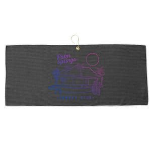 Palm Springs Sunday Club Simple Line Drawing Gift Large Microfiber Waffle Golf Towel