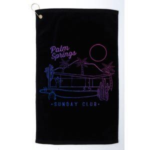 Palm Springs Sunday Club Simple Line Drawing Gift Platinum Collection Golf Towel