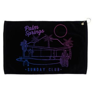 Palm Springs Sunday Club Simple Line Drawing Gift Grommeted Golf Towel