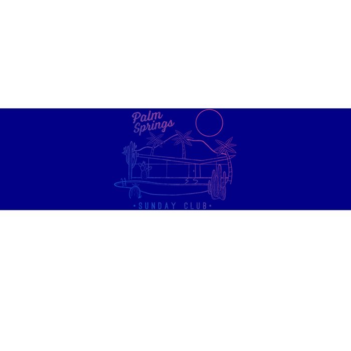 Palm Springs Sunday Club Simple Line Drawing Gift Bumper Sticker