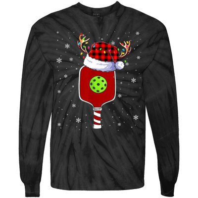 Pickleball Santa Sports Christmas Pickleball Player Gift Tie-Dye Long Sleeve Shirt
