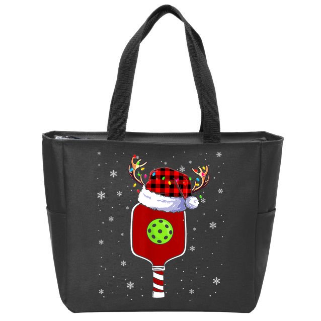 Pickleball Santa Sports Christmas Pickleball Player Gift Zip Tote Bag