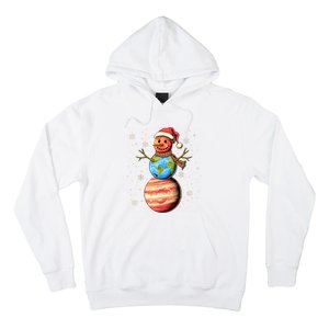 Planets Snowman Space Funny Christmas Astronomy Hoodie