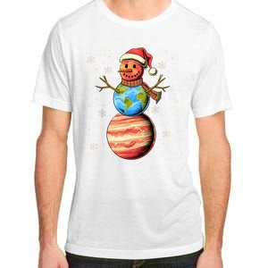 Planets Snowman Space Funny Christmas Astronomy Adult ChromaSoft Performance T-Shirt