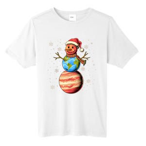 Planets Snowman Space Funny Christmas Astronomy Tall Fusion ChromaSoft Performance T-Shirt