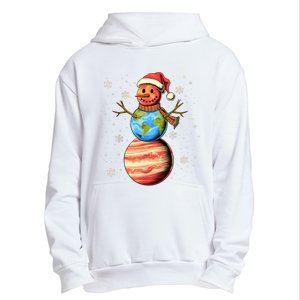 Planets Snowman Space Funny Christmas Astronomy Urban Pullover Hoodie