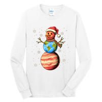 Planets Snowman Space Funny Christmas Astronomy Tall Long Sleeve T-Shirt