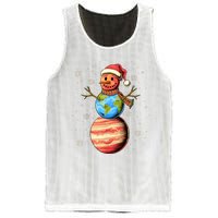 Planets Snowman Space Funny Christmas Astronomy Mesh Reversible Basketball Jersey Tank