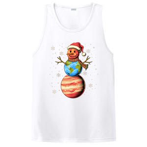 Planets Snowman Space Funny Christmas Astronomy PosiCharge Competitor Tank