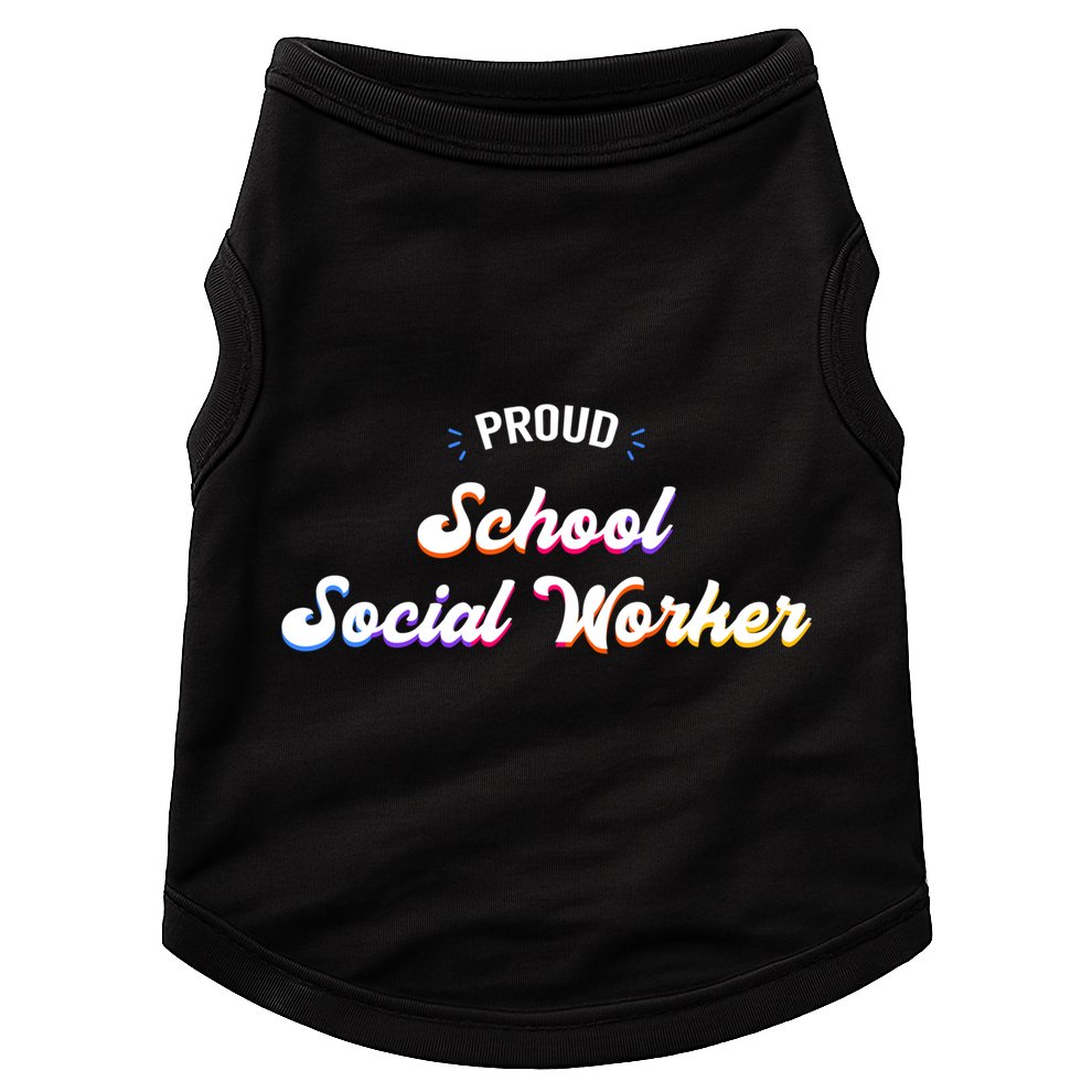 Proud School Social Worker Job Cool Gift Doggie Tank