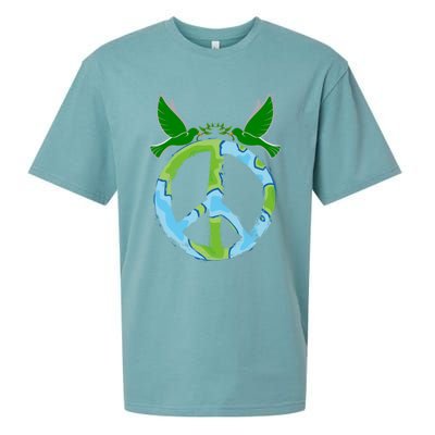 Peace Sign Symbol Peace And Love For The World Peace Ll Gift Sueded Cloud Jersey T-Shirt