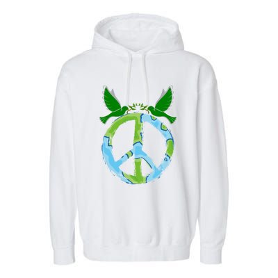 Peace Sign Symbol Peace And Love For The World Peace Ll Gift Garment-Dyed Fleece Hoodie