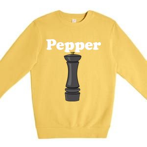 Pepper Shaker Salt And Pepper Bff Matching Halloween Costume Gift Premium Crewneck Sweatshirt