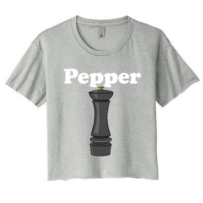 Pepper Shaker Salt And Pepper Bff Matching Halloween Costume Gift Women's Crop Top Tee