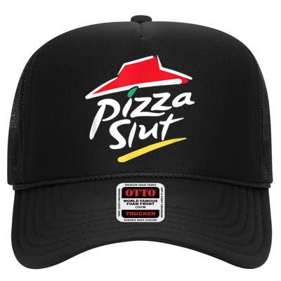 Pizza Slut Spoof Parody High Crown Mesh Back Trucker Hat