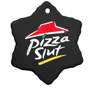 Pizza Slut Spoof Parody Ceramic Star Ornament