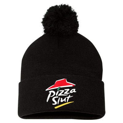 Pizza Slut Spoof Parody Pom Pom 12in Knit Beanie