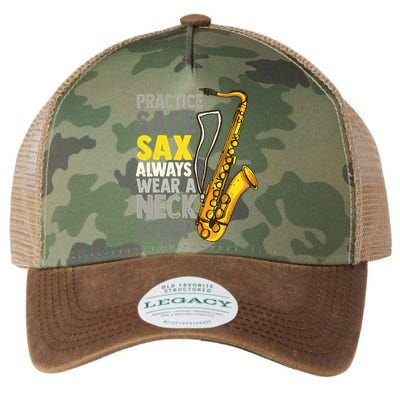 Practice Safe Sax Funny Saxophone Player Jazz Musician Gift Legacy Tie Dye Trucker Hat