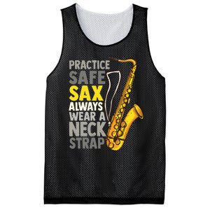 Practice Safe Sax Funny Saxophone Player Jazz Musician Gift Mesh Reversible Basketball Jersey Tank