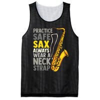 Practice Safe Sax Funny Saxophone Player Jazz Musician Gift Mesh Reversible Basketball Jersey Tank