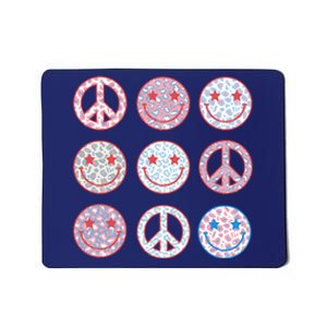 Peace Sign Smile Face, Fourth Of July Graphic, Plus Size Shirt For Men Women Boy Mousepad