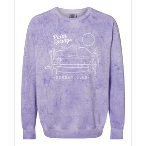 Palm Springs Sunday Club Simple Line Drawing Cute Gift Colorblast Crewneck Sweatshirt