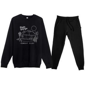 Palm Springs Sunday Club Simple Line Drawing Cute Gift Premium Crewneck Sweatsuit Set