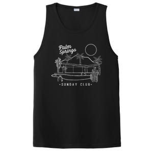 Palm Springs Sunday Club Simple Line Drawing Cute Gift PosiCharge Competitor Tank