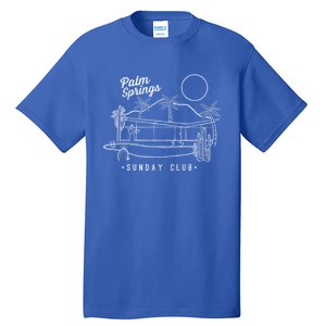 Palm Springs Sunday Club Simple Line Drawing Cute Gift Tall T-Shirt