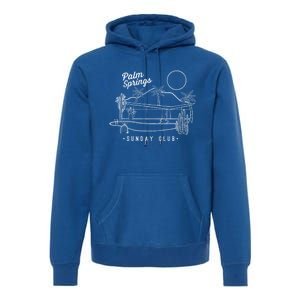 Palm Springs Sunday Club Simple Line Drawing Cute Gift Premium Hoodie