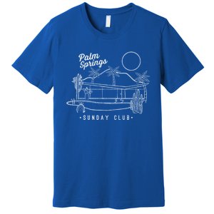 Palm Springs Sunday Club Simple Line Drawing Cute Gift Premium T-Shirt