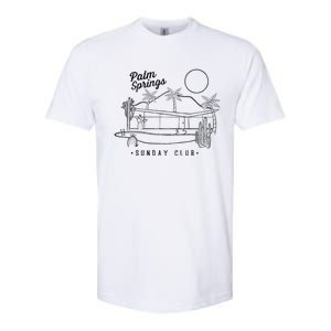 Palm Springs Sunday Club Simple Line Drawing Cute Gift Softstyle CVC T-Shirt