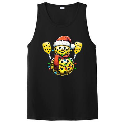 Pickleball Snowman Santa Hat Lights Christmas Pickleball  PosiCharge Competitor Tank