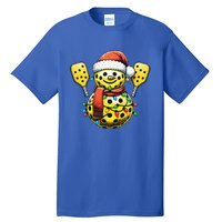 Pickleball Snowman Santa Hat Lights Christmas Pickleball  Tall T-Shirt