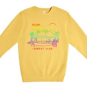 Palm Springs Sunday Club Simple Line Drawing Meaningful Gift Premium Crewneck Sweatshirt