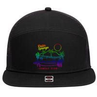 Palm Springs Sunday Club Simple Line Drawing Meaningful Gift 7 Panel Mesh Trucker Snapback Hat