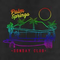 Palm Springs Sunday Club Simple Line Drawing Meaningful Gift 7 Panel Mesh Trucker Snapback Hat