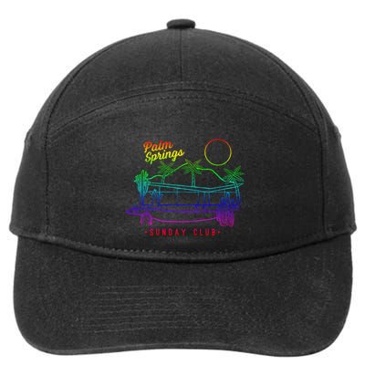 Palm Springs Sunday Club Simple Line Drawing Meaningful Gift 7-Panel Snapback Hat