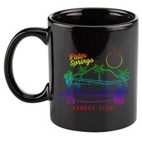 Palm Springs Sunday Club Simple Line Drawing Meaningful Gift 11oz C Handle Ceramic Mug