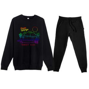 Palm Springs Sunday Club Simple Line Drawing Meaningful Gift Premium Crewneck Sweatsuit Set