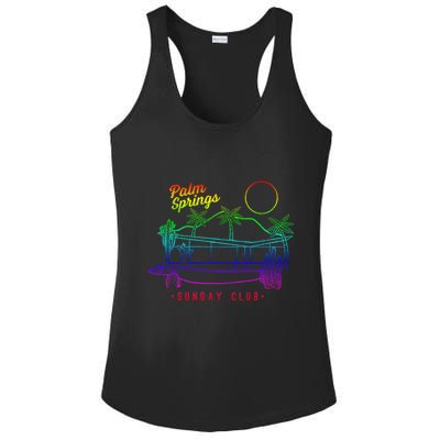 Palm Springs Sunday Club Simple Line Drawing Meaningful Gift Ladies PosiCharge Competitor Racerback Tank