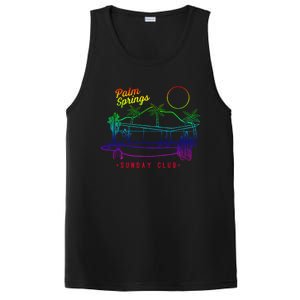 Palm Springs Sunday Club Simple Line Drawing Meaningful Gift PosiCharge Competitor Tank