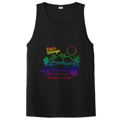 Palm Springs Sunday Club Simple Line Drawing Meaningful Gift PosiCharge Competitor Tank