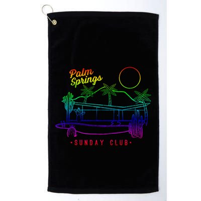 Palm Springs Sunday Club Simple Line Drawing Meaningful Gift Golf Towel