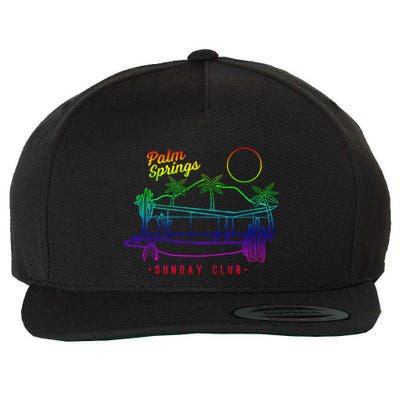Palm Springs Sunday Club Simple Line Drawing Meaningful Gift Wool Snapback Cap