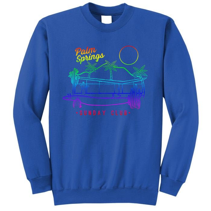 Palm Springs Sunday Club Simple Line Drawing Meaningful Gift Sweatshirt