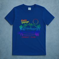 Palm Springs Sunday Club Simple Line Drawing Meaningful Gift T-Shirt