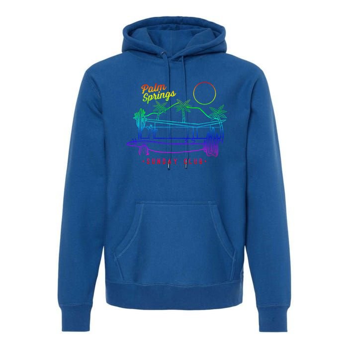 Palm Springs Sunday Club Simple Line Drawing Meaningful Gift Premium Hoodie