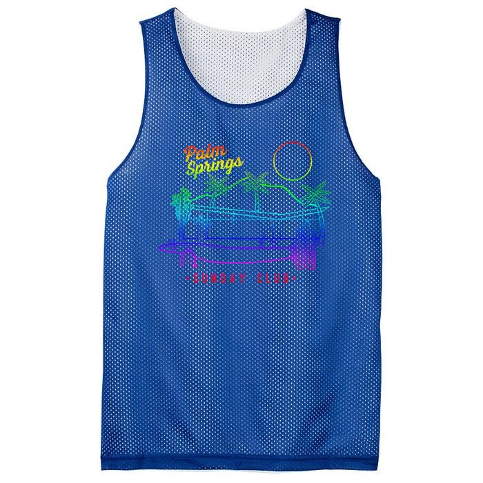 Palm Springs Sunday Club Simple Line Drawing Meaningful Gift Mesh Reversible Basketball Jersey Tank